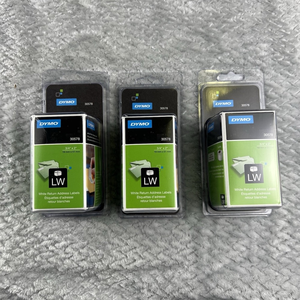 Dymo 30578 LW White Return Address Labels 3/4" x 2" Lot of 3 New Sealed OEM